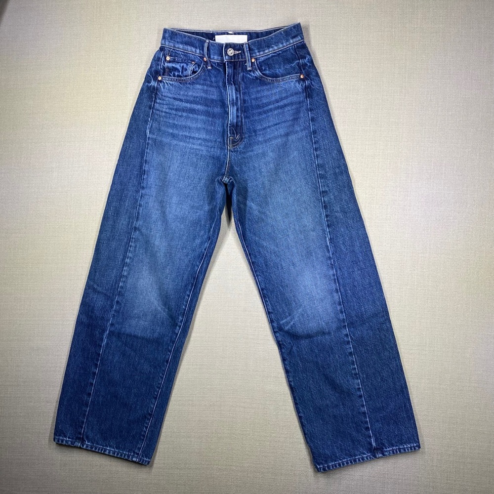 Mother The Half-Pipe Ankle Jeans Did You Bring Me Anything Blue Wide Leg 24